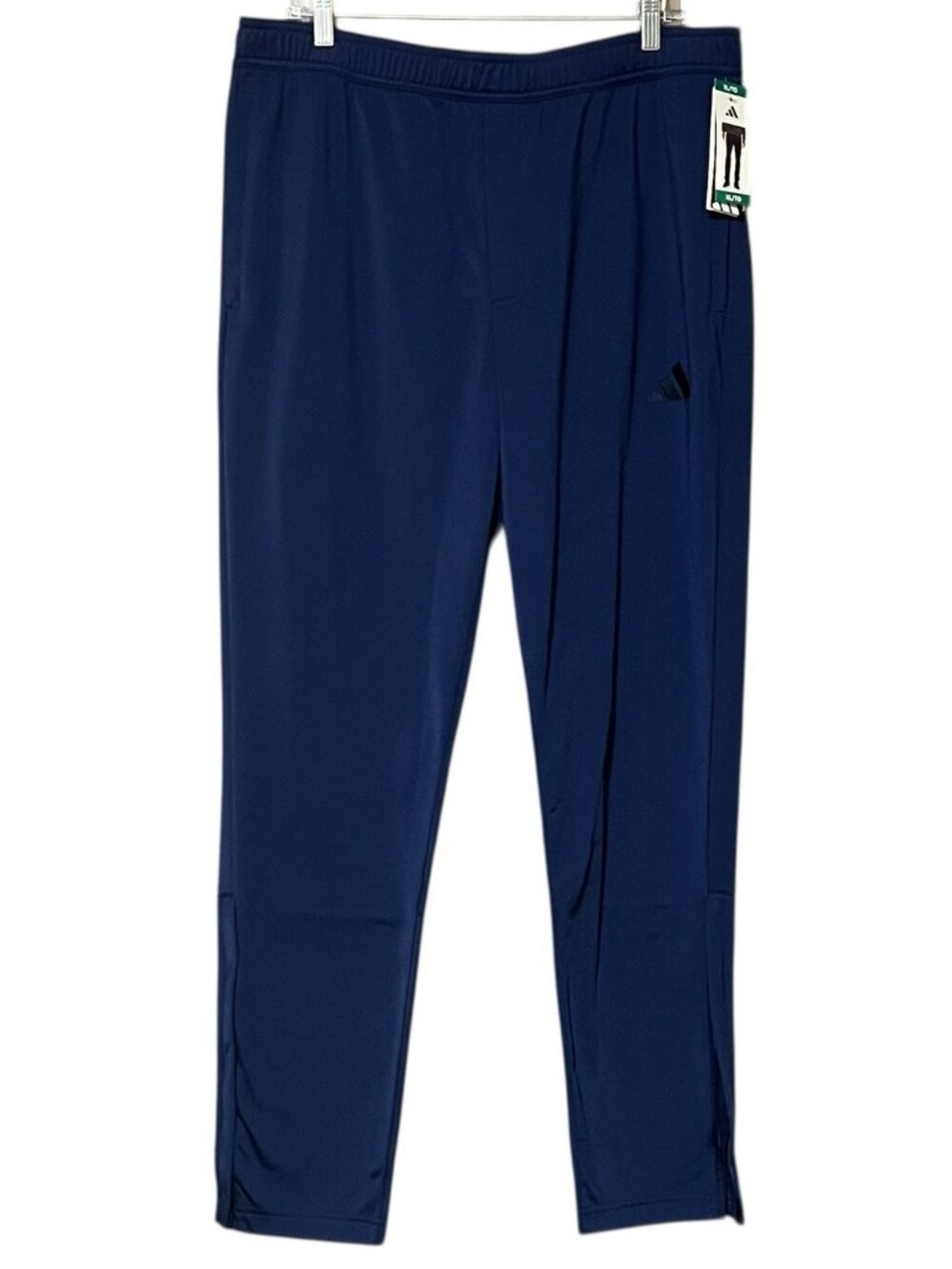 adidas Mens Tricot Track Pants XL Dark Blue Zip Pockets Tapered Drawstring NWT